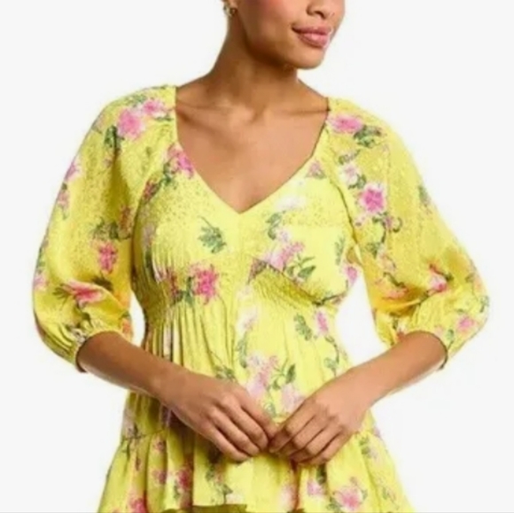 Taylor Yellow Floral Print V-Neck Maxi Dress - Picture 3 of 5
